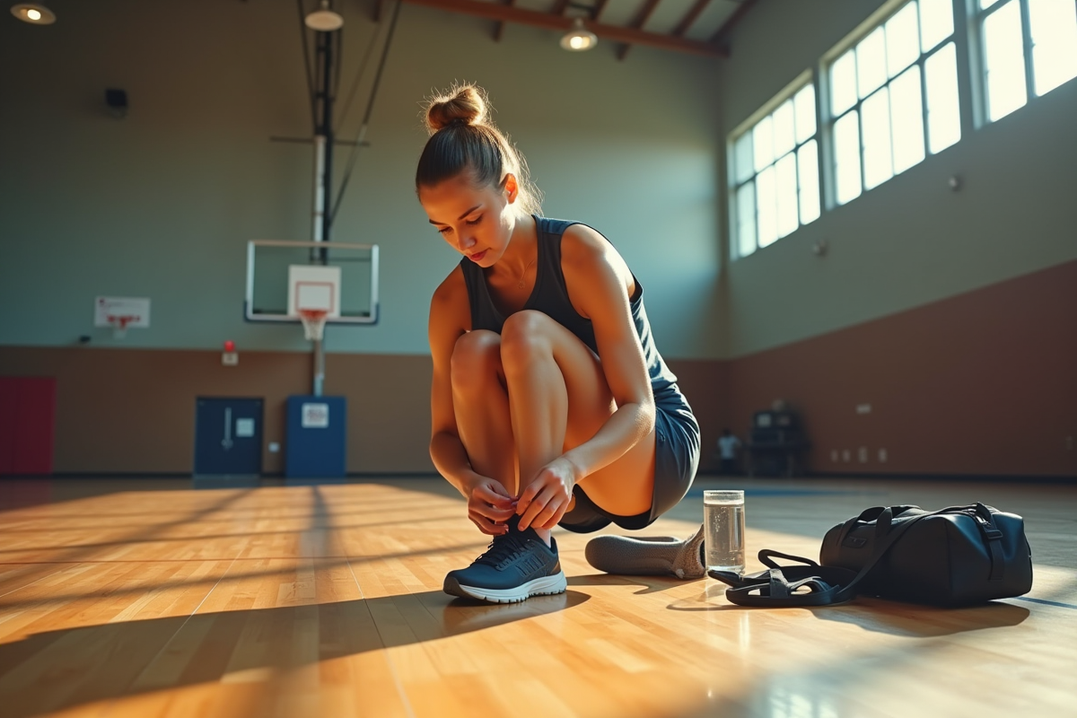 Femme basketteuse s