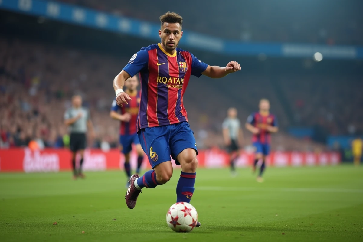 Joueur de football en action sur le terrain lors d'un match officiel, symbolisant la trajectoire et le club actuel d'Eden Hazard