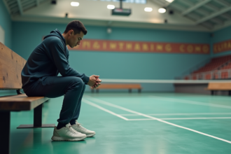 Jeune homme en tenue de sport dans une salle vide