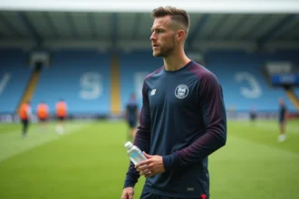Jeune footballeur en entraînement sur le terrain