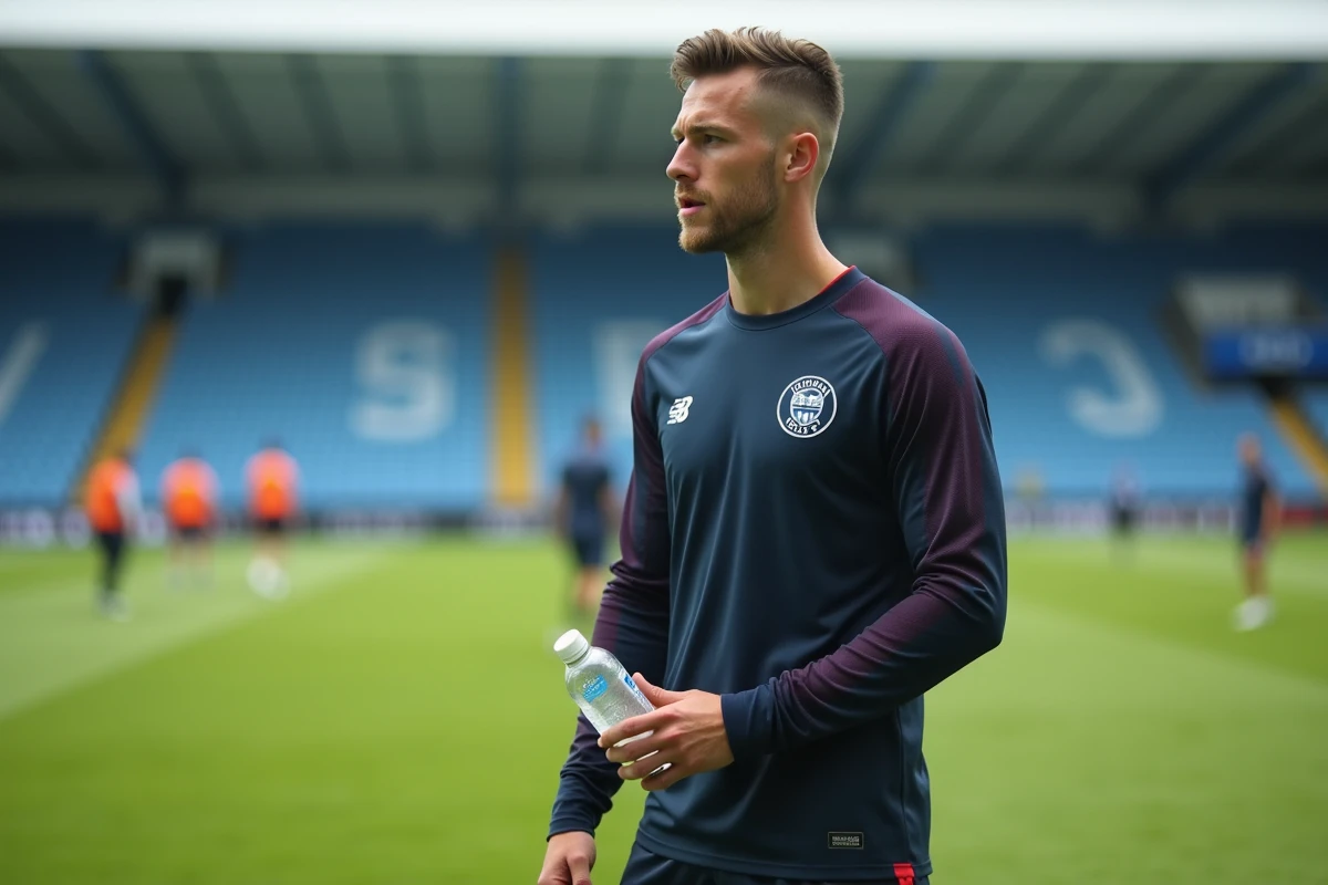 Jeune footballeur en entraînement sur le terrain