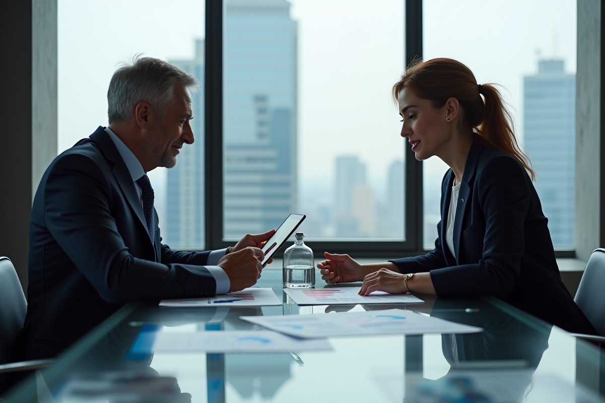 Professionnels discutant de finances esports en réunion